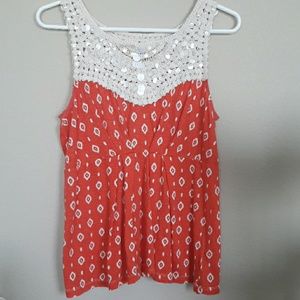Sleeveless tribal print tank